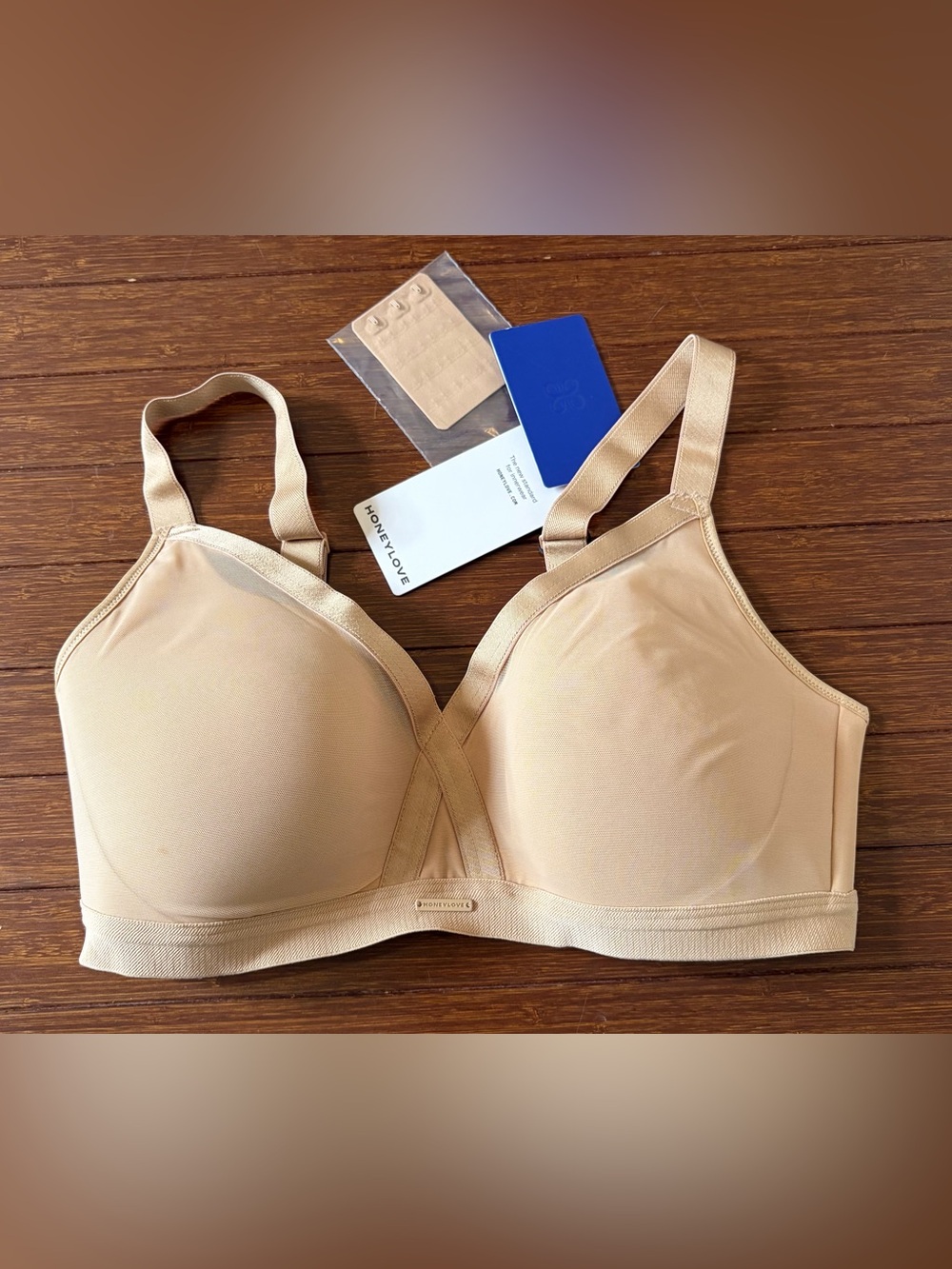 HONEYLOVE Wireless Bra for Women Beige Soft Seamless size 36C with extender NWT